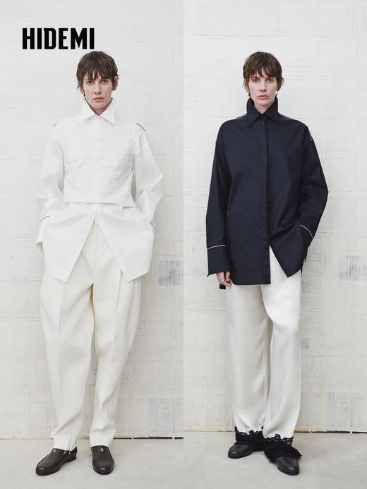 HIDEMI 极简设计感翻领衬衫外套上衣 商品图0