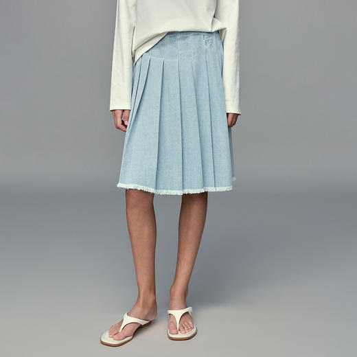 💕春3童装休闲宽松老钱风简约刺绣牛仔夹克长袖外套/百褶半身裙 商品图5