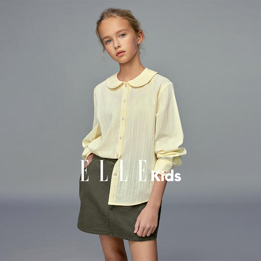 💕春3童装法式棉布刺绣娃娃领甜美长袖衬衫 商品图1