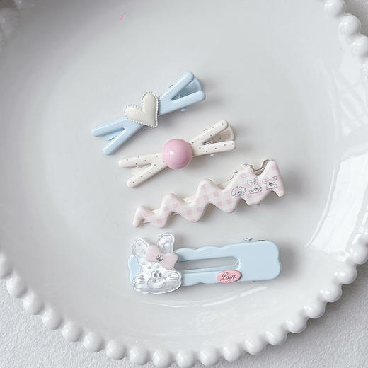 淡粉蓝可爱组合发夹（4个）-纪念日百货门店同款169096811 商品图4