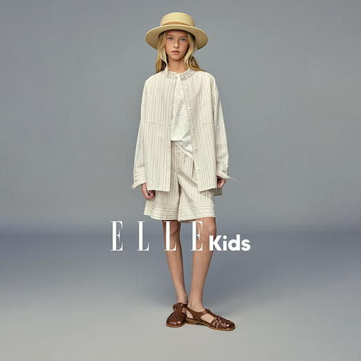 💕春3童装立领休闲长袖条纹衬衫/A版休闲条纹短款 商品图0