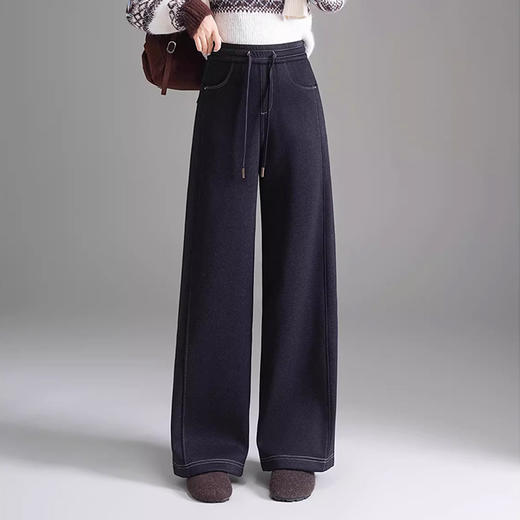 裁缝学苑AQ593羊毛蚕丝垂感直筒裤纸样女装松紧腰阔腿裤样板图纸 商品图3