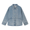 💕春3童装水洗镂空绣花法式牛仔衬衫外套 商品缩略图3