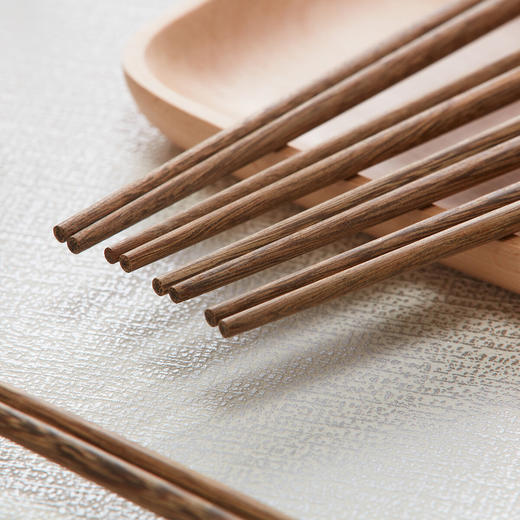 NITORI宜得利家居 厨房餐厅筷子金福装饰无漆木筷5双 商品图3