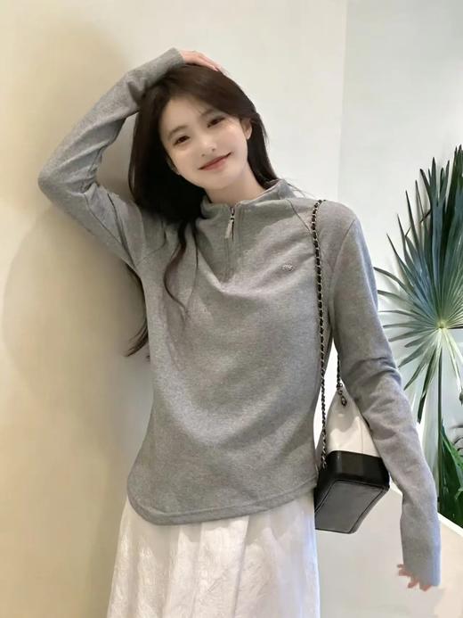 MUYANHUAN 小立领半拉链长袖衫 商品图3