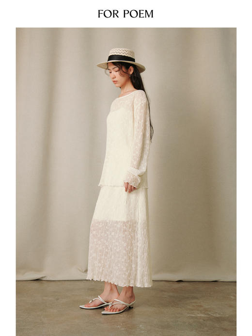 ForPoem 26/SS 原创设计花朵条纹针织套装半裙 商品图1