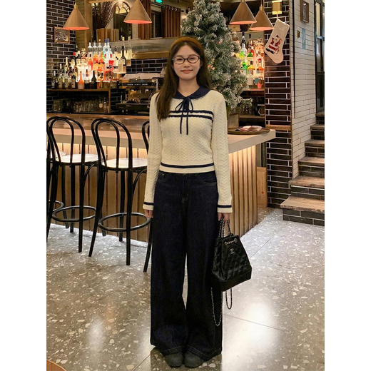 <曾小咸推荐>2.26现货秒杀 ！微信超特价！韩系杏色娃娃领短款针织衫 日常219.99 立减130 秒杀89.99！ 商品图2