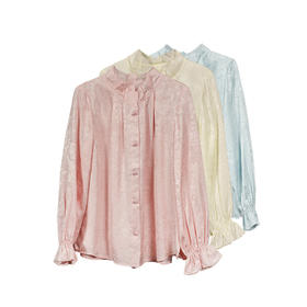 ³【南宋桑蚕丝木耳边半高领新中式内搭上衣】617006 XN03-SD-NSSF