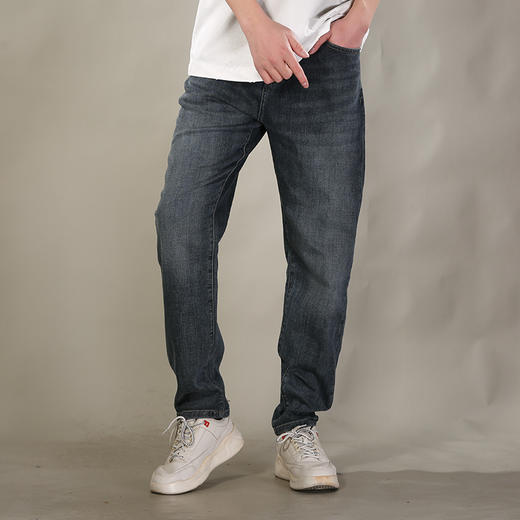 DRONKOO 2026 正常腰表袋后绿刺绣字母中厚牛仔长裤 商品图1