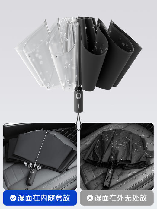 左都简约电镀按钮反向雨伞 商品图2