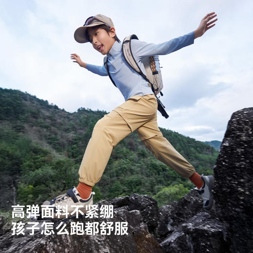 伯希和户外软壳裤儿童春季新款CORDURA耐磨防风防泼水高弹徒步裤 商品图4