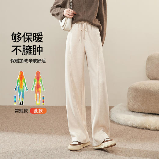 【醋酸羊毛-香蕉裤】逸阳冬厚绒保暖宽松显瘦软糯休闲裤1818 商品图2