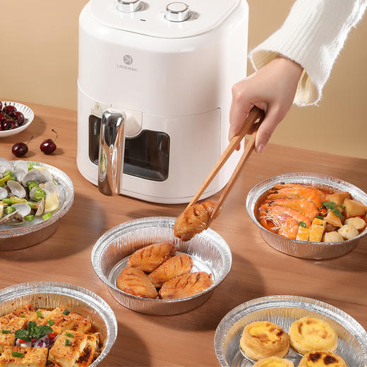 美丽雅空气炸锅铝箔盘专用纸圆形加厚锡纸盒家用锡纸盘 10只体验装 商品图6