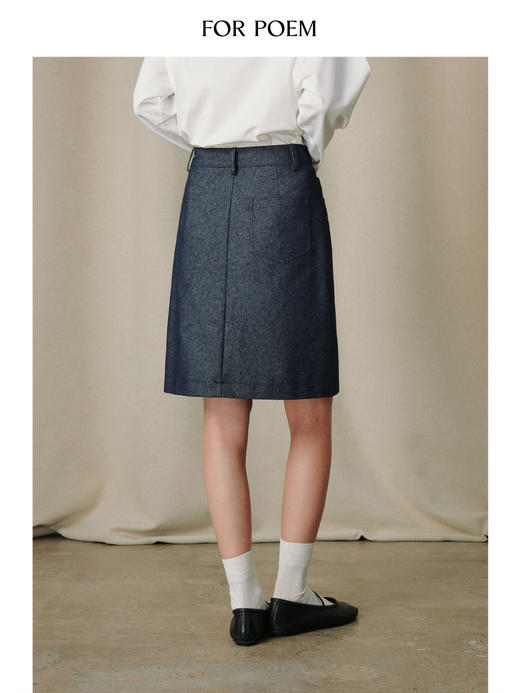 ForPoem 26/SS 原创设计口袋绣花牛仔半裙 商品图4