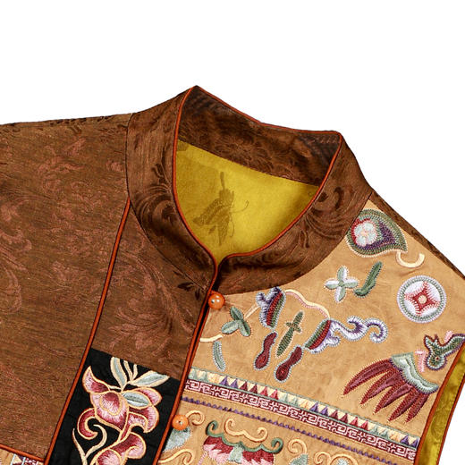 ³【南宋香云纱无袖马甲】立领拼接重工刺绣 25027 XN03-SD-NSSF 商品图2