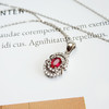 【天然正品】AU750白金镶钻镶天然近1克拉鸽血红红宝石吊坠项链18.3*9.2*4.0MM（皆取最大值）030226NJT46 商品缩略图3