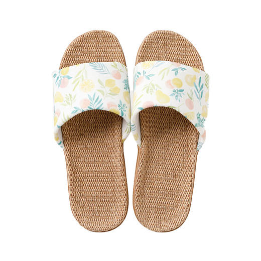 NITORI宜得利家居 室内日式女士拖鞋 柠檬麻底 YE 商品图1