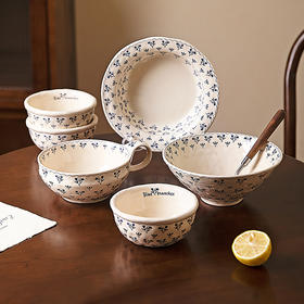 摩登主妇一枝花系列餐具饭碗菜盘ins风四机可进