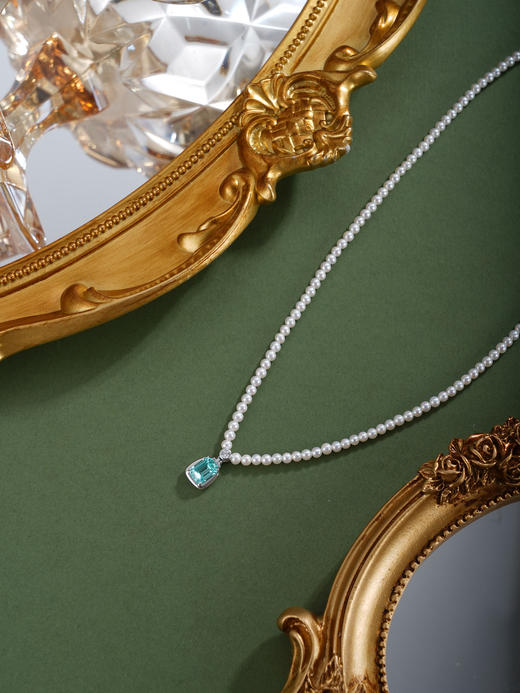 子佩集【南岸莹澈】银S925珍珠惜王妃项链【ZZXL048】蓝方块2602 商品图2