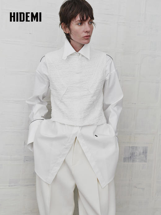 HIDEMI 极简设计感翻领衬衫外套上衣 商品图5