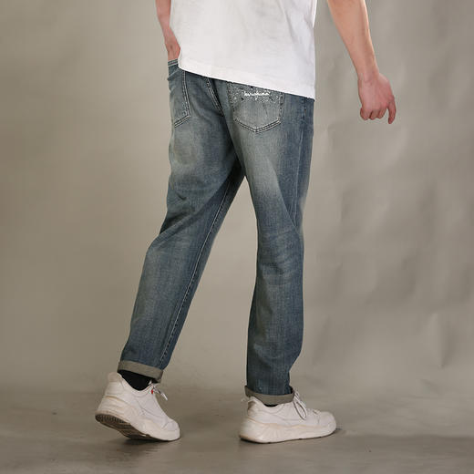 DRONKOO 2026 正常腰表袋后口袋彩色漆点中厚牛仔长裤 商品图3