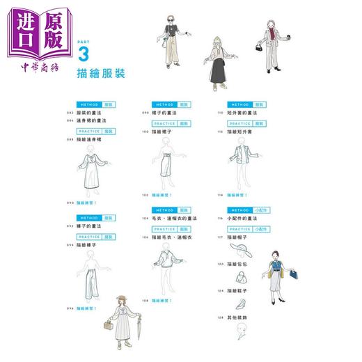 【中商原版】我的第一本插画风人物绘画课程：掌握角色造型 动态姿势与时尚穿搭 港台艺术原版 mashu 北星出版 商品图3