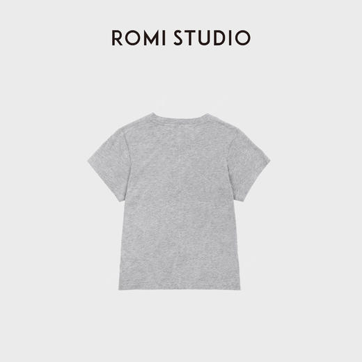ROMI STUDIO“松弛纽约”桑蚕丝灵地思羊毛混纺短袖T恤 RW25RSY0007 商品图5