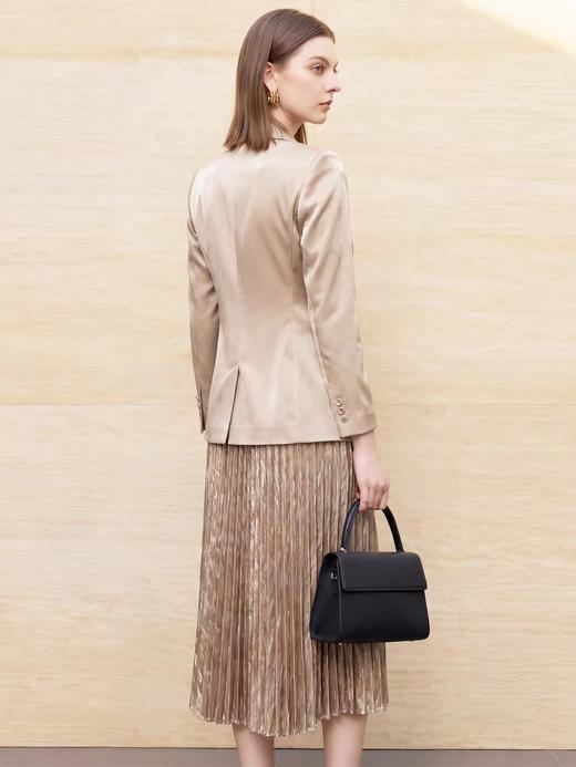 IWY/轻奢优雅风香槟色西装套装女职业装马甲百褶裙三件套高级感CVS339 商品图1