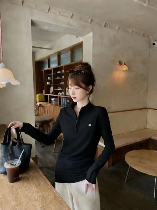 MUYANHUAN 小立领半拉链长袖衫 商品图2