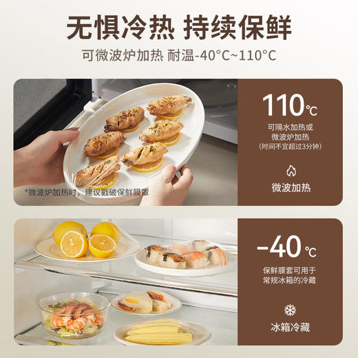 【超值装！3袋装900个  食品级PE挂式保鲜膜罩！】一次性保鲜膜罩 挂式多功能食品级PE碗盘冰箱保鲜家用防尘 商品图3