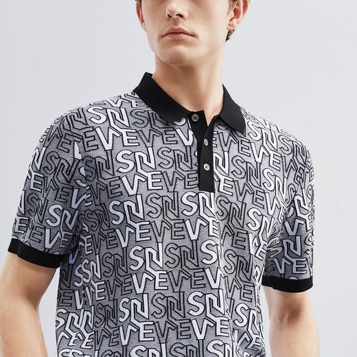 【伊力特】柒牌polo衫男士夏季新款时尚字母提花短袖T恤上衣	124T70860 商品图3