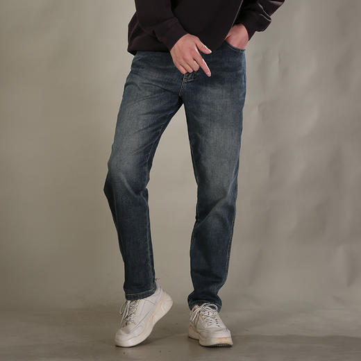 DRONKOO 2026 织带腰带表袋双7皮标织唛中厚牛仔长裤 商品图1