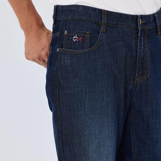 德鲨春夏新款牛仔裤男青年时尚休闲直筒裤子男装薄款长裤 商品图2