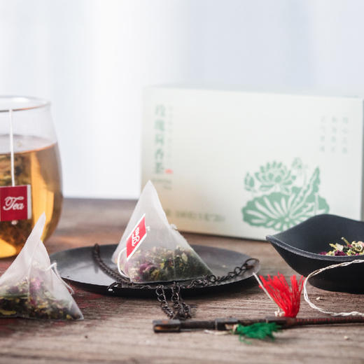 玫瑰荷香茶 | 茶香味甘冲饮方便。湿浊。一盒20袋三角茶包。 商品图0