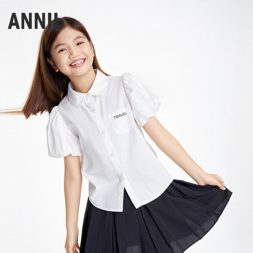 女童翻领短袖上衣夏季新款安奈儿童装EG621704 商品图2