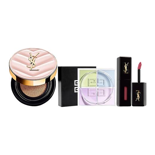 香港直邮美妆【随身装彩妆三件套】纪梵希四宫格散粉6g+圣罗兰粉皮革气垫5g+圣罗兰黑管玻璃唇釉2.8ml 小样随身装旅行装 携带方便 随时补妆 商品图11