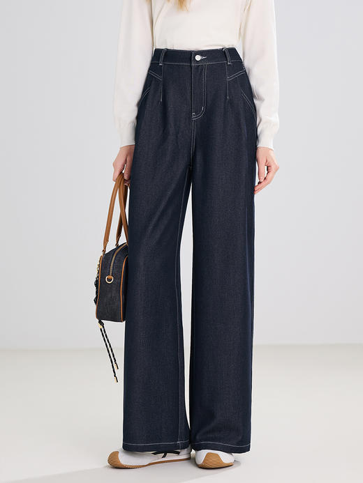 【百图lulu定制】【瀑布牛仔裤】 垂感 宽松 显瘦牛仔裤 阔腿裤 商品图4