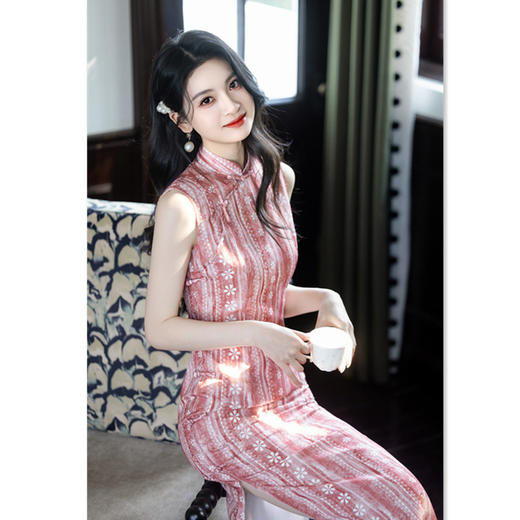 新中式复古国风港风，无袖改良旗袍年轻款少女收腰显瘦GX-392618 商品图1