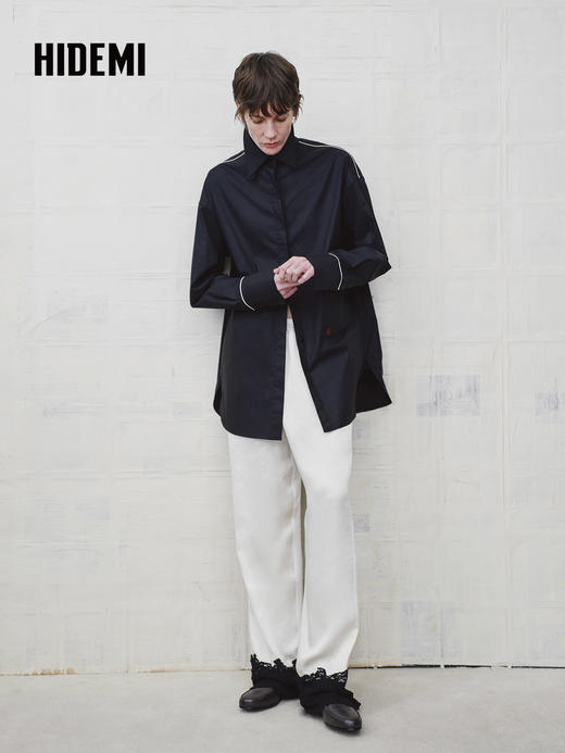 HIDEMI 极简设计感翻领衬衫外套上衣 商品图2
