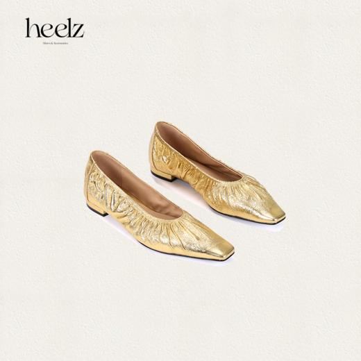 heelz设计师鞋履 | 手工褶皱鸭嘴金属羊皮奶奶鞋1.5公分 商品图2