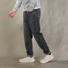 DRONKOO 2026 正常腰表袋后白棕绿小圆圈绣线中厚牛仔长裤 商品缩略图2
