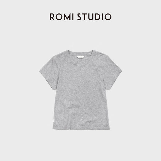 ROMI STUDIO“松弛纽约”桑蚕丝灵地思羊毛混纺短袖T恤 RW25RSY0007 商品图4