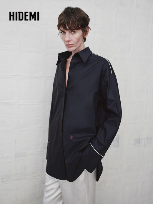 HIDEMI 极简设计感翻领衬衫外套上衣 商品图3