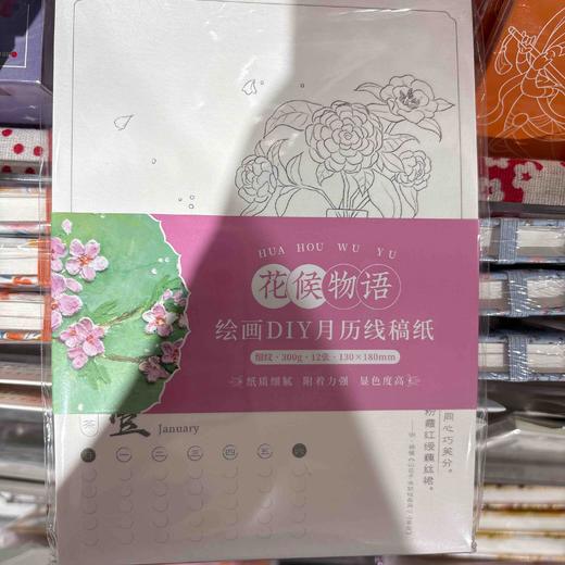 飞乐鸟*CPY12-32YL-HHWY花候物语 绘画DIY月历线稿纸 商品图0