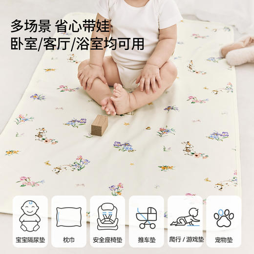 【宝宝安睡】嫚熙婴儿隔尿纯棉可水洗透气大尺寸儿童防水垫新生宝宝隔尿布a类 商品图4