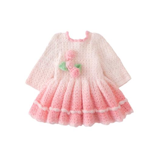 苏苏姐家花宴玫瑰儿童裙手工diy编织钩针梦羽195g毛线团材料包 商品图4