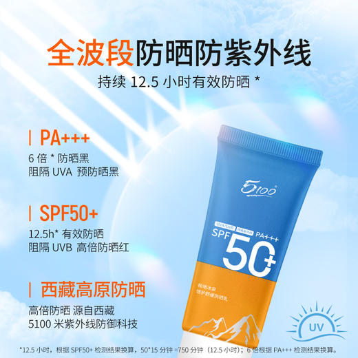 【轻薄质地  清爽无负担】5100极地高原级防晒霜  长效保湿  清透水润 商品图1