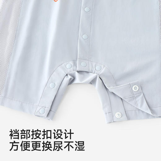 英氏婴儿连身衣男宝短袖哈衣宝宝夏季防晒连体衣卡通透气短哈新款 商品图3