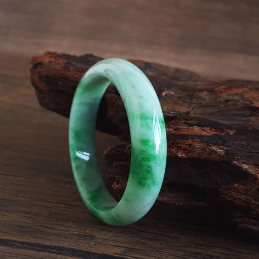 【天然正品】A货翡翠天然收藏级正桩细腻细豆种55.5号飘辣阳绿翡翠手镯55.5号（皆取最大值）131125AH09 商品图6