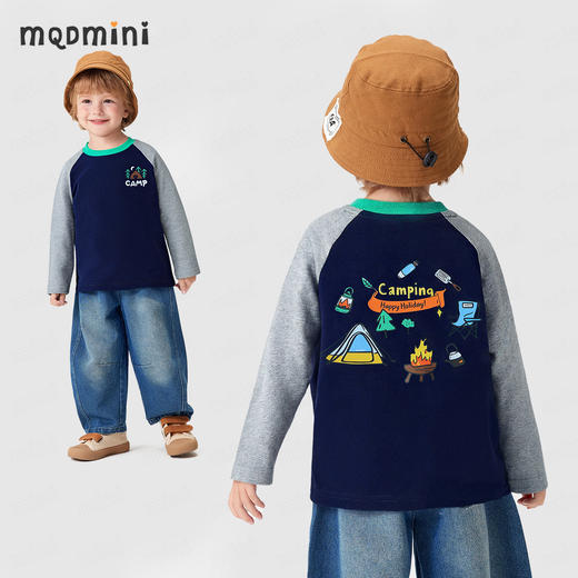 【10A抑菌】【90-140】【MQDmini】男童春秋撞色长袖T恤 商品图7